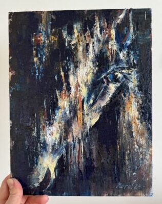 Abstract Horse miniature oil painting