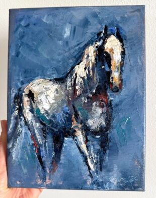 Abstract Horse small oil painting